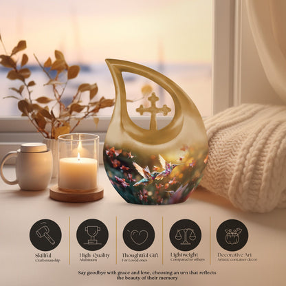 10-inch aluminium Humming Bird Urn