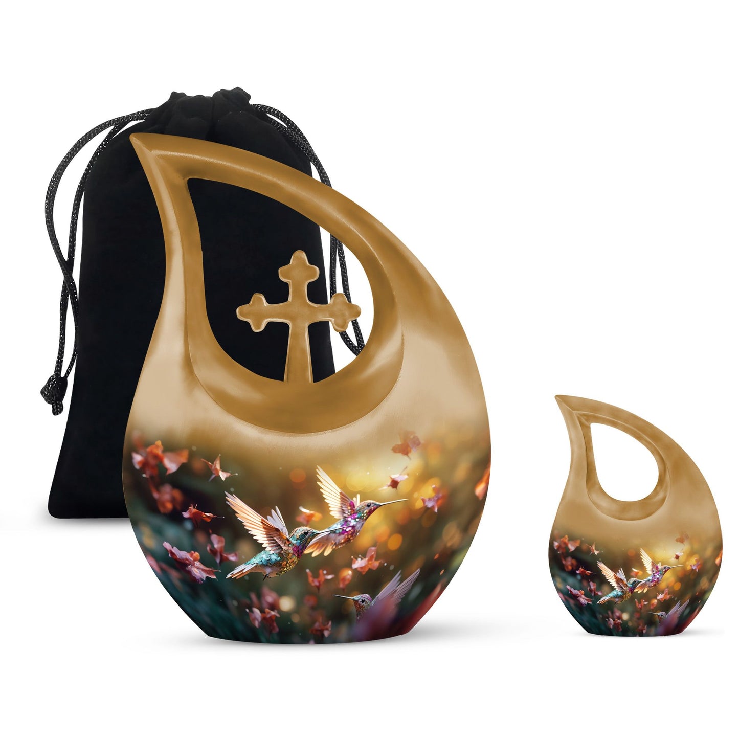 10-inch aluminium Humming Bird Urn