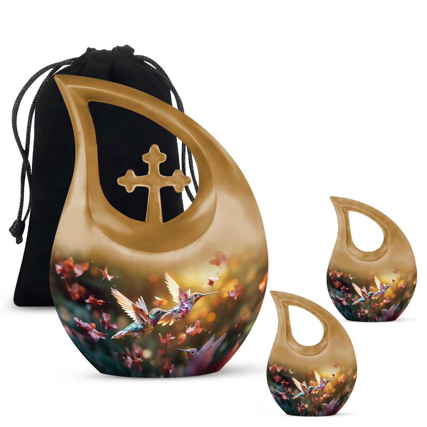 10-inch aluminium Humming Bird Urn