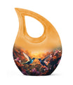10-inch Humming Bird themed Cross Drop memorial urn