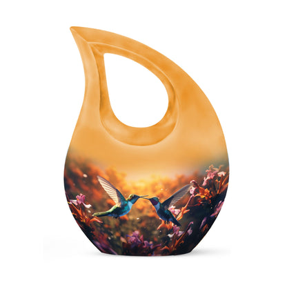 10-inch Humming Bird themed Cross Drop memorial urn