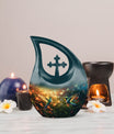 Large 10-inch Humming Bird-themed Memorial Urn 