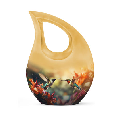 10-inch Cremation Hummingbird Cross Drop urn