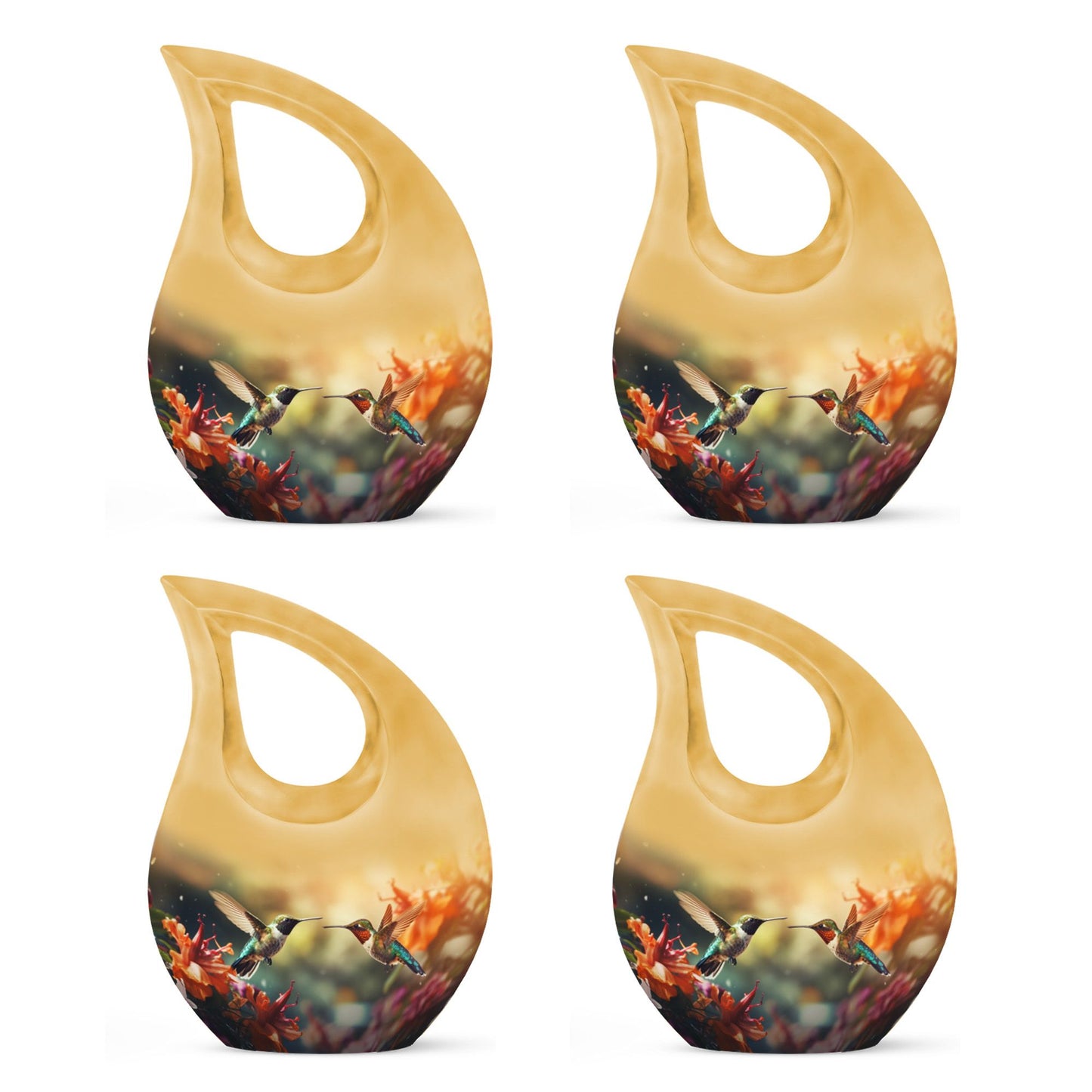 10-inch Cremation Hummingbird Cross Drop urn