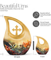 10-inch Cremation Hummingbird Cross Drop urn