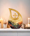 10-inch Cremation Hummingbird Cross Drop urn
