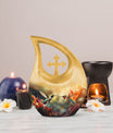 10-inch Cremation Hummingbird Cross Drop urn