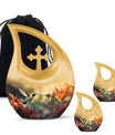 10-inch Cremation Hummingbird Cross Drop urn