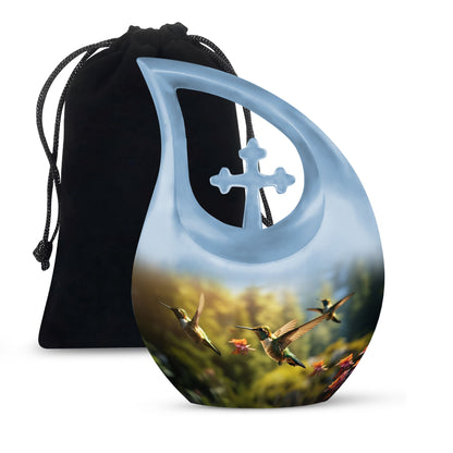 10-inch Humming Bird Cross Drop urn