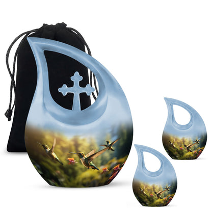 10-inch Humming Bird Cross Drop urn