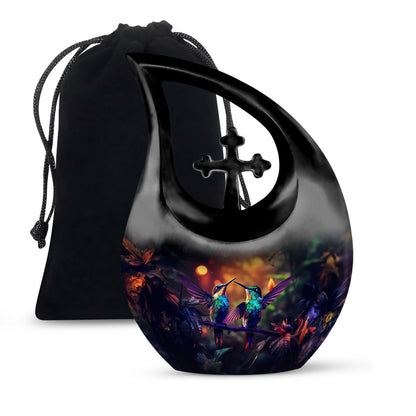 10-inch Humming Bird Cross Drop Cremation Urn