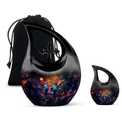 10-inch Humming Bird Cross Drop Cremation Urn