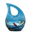 10-inch Cardinal Bird Urn 