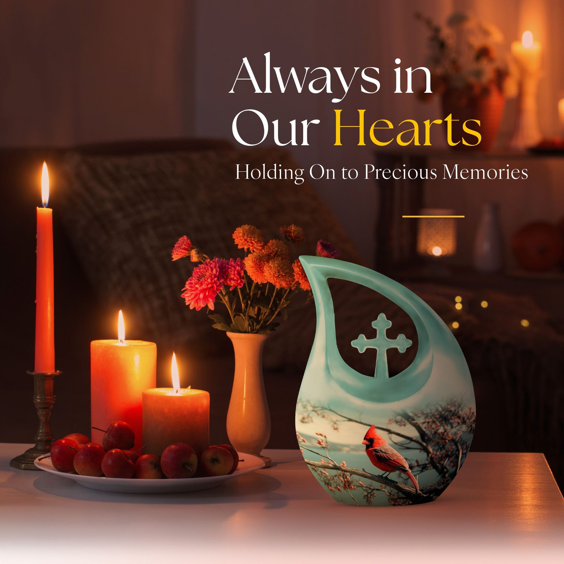 10-inch Cardinal Bird Urn