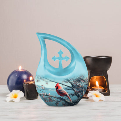 10-inch Cardinal Bird Urn