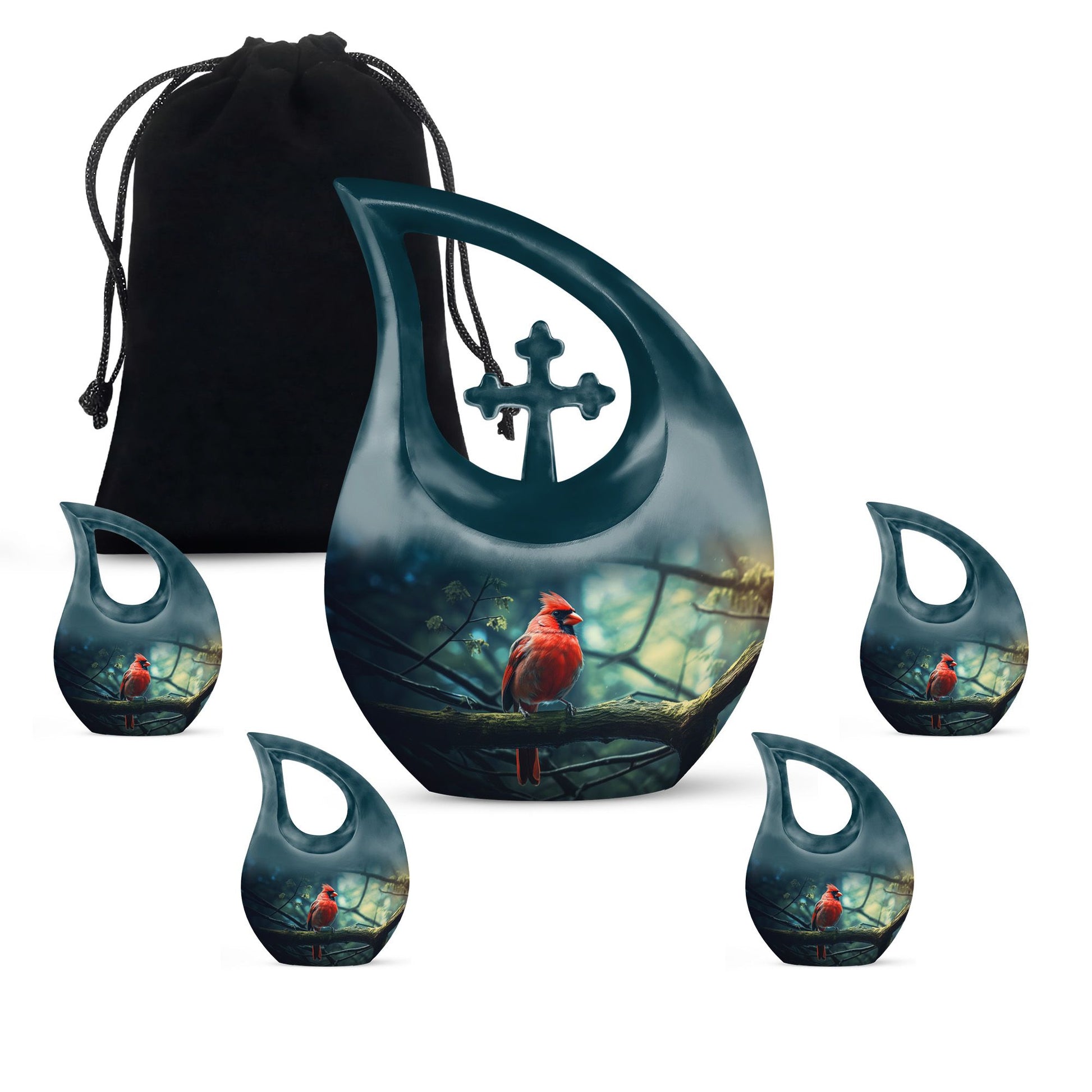 10-inch Cardinal Bird Urn