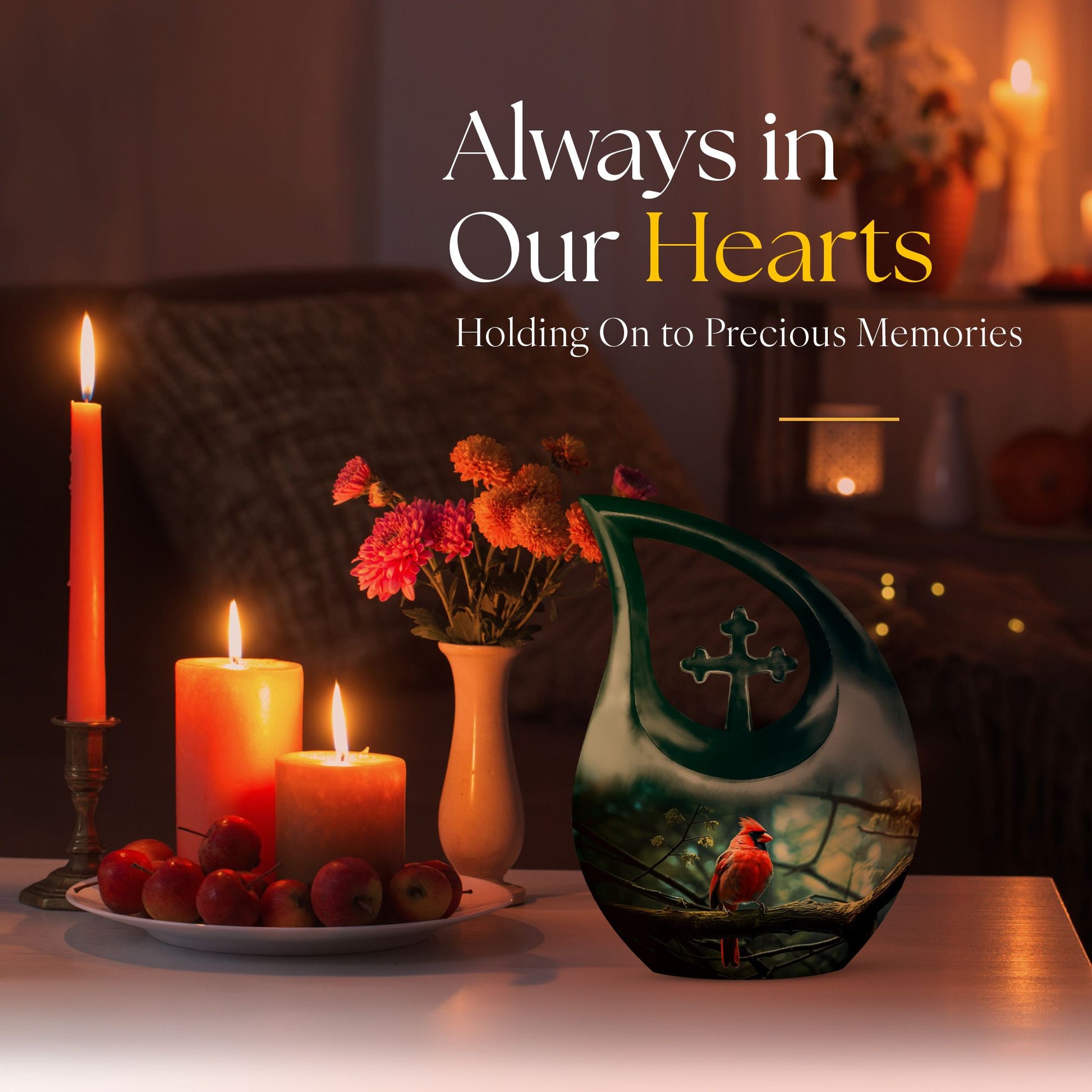 10-inch Cardinal Bird Urn