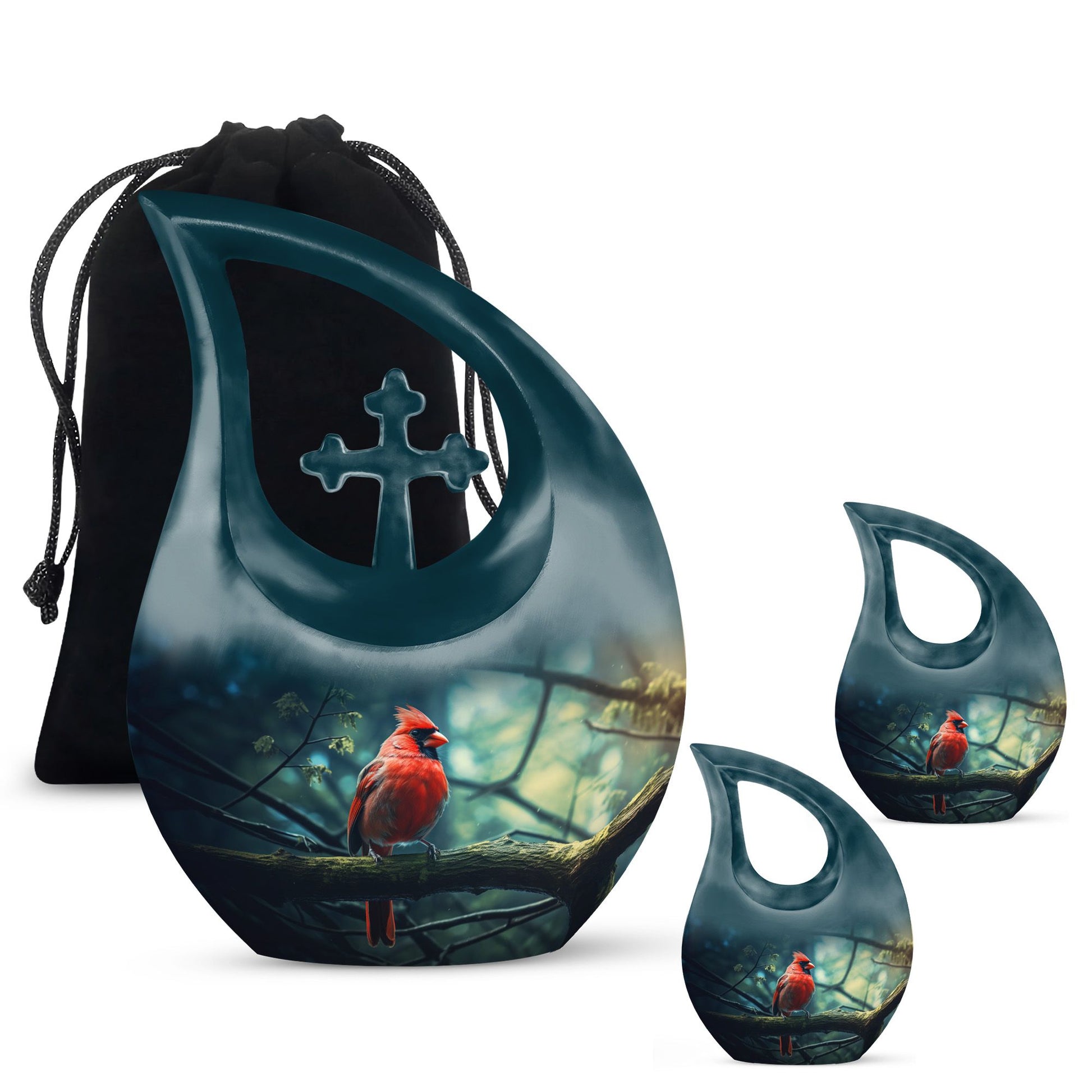 10-inch Cardinal Bird Urn