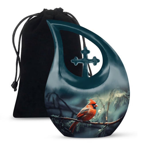 10-Inch Aluminium Cardinal Bird Urn 