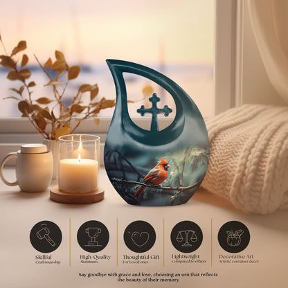 10-Inch Aluminium Cardinal Bird Urn 