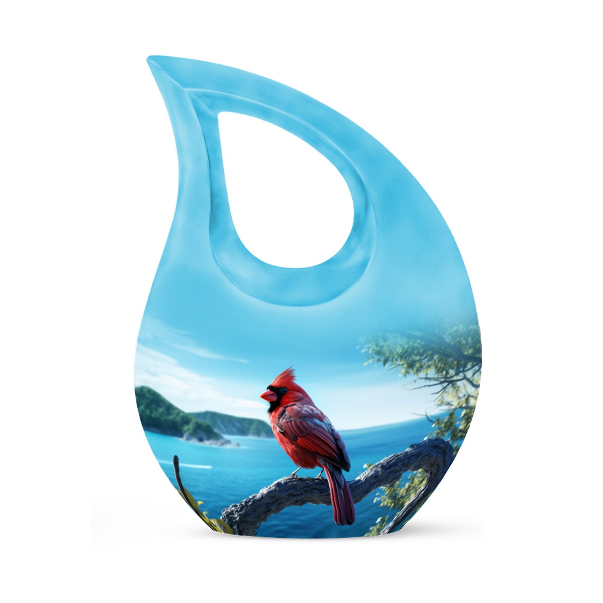 10-inch Cardinal Bird Urn, 