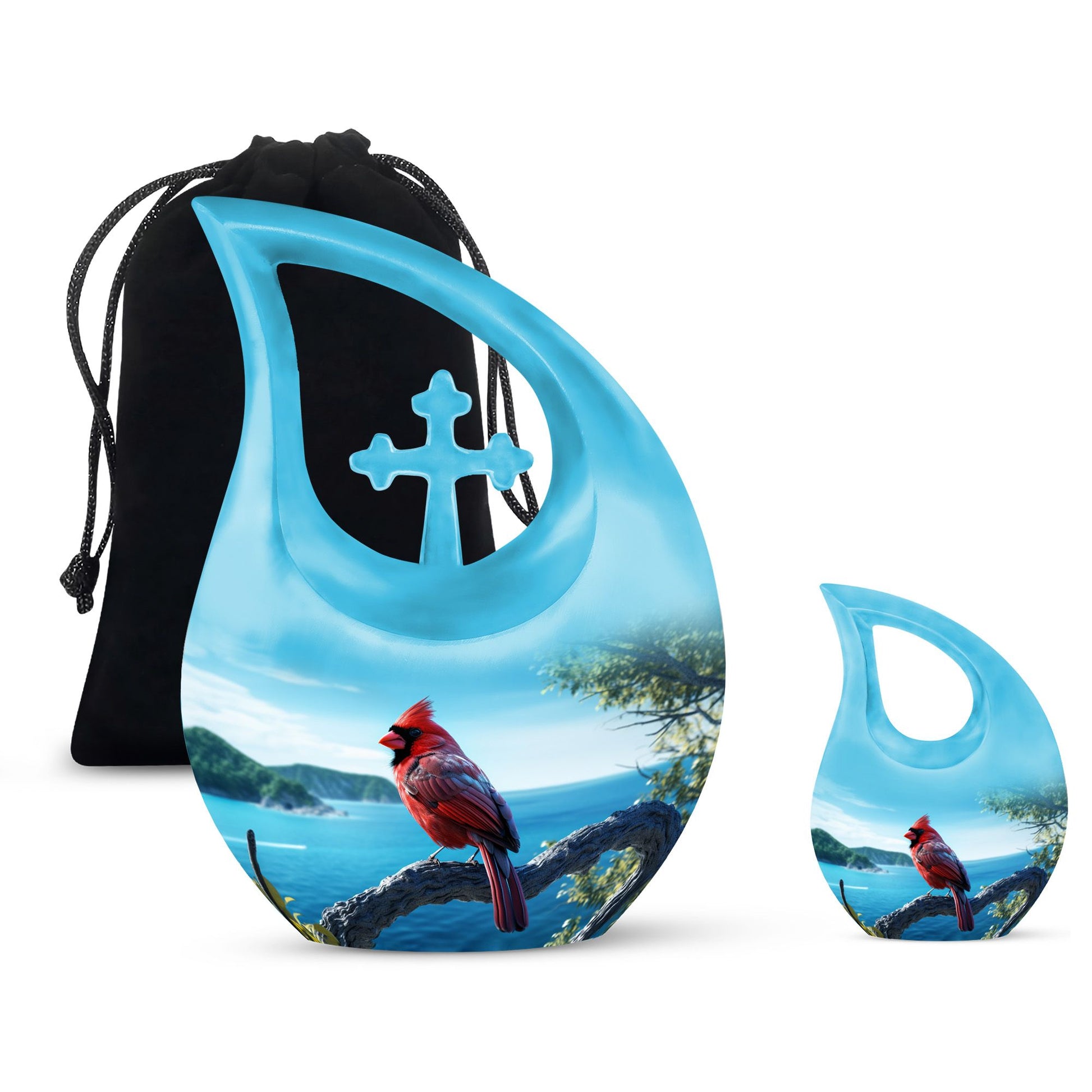 10-inch Cardinal Bird Urn, 