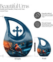 Cardinal Bird themed Cross Drop urn 
