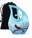 10 inch cross drop Cardinal Bird urn 