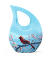 10 inch cross drop Cardinal Bird urn 
