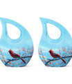 10 inch cross drop Cardinal Bird urn 
