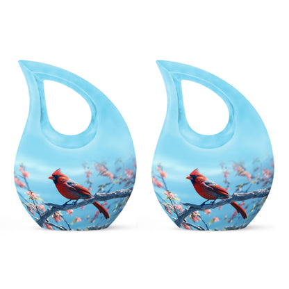 10 inch cross drop Cardinal Bird urn 