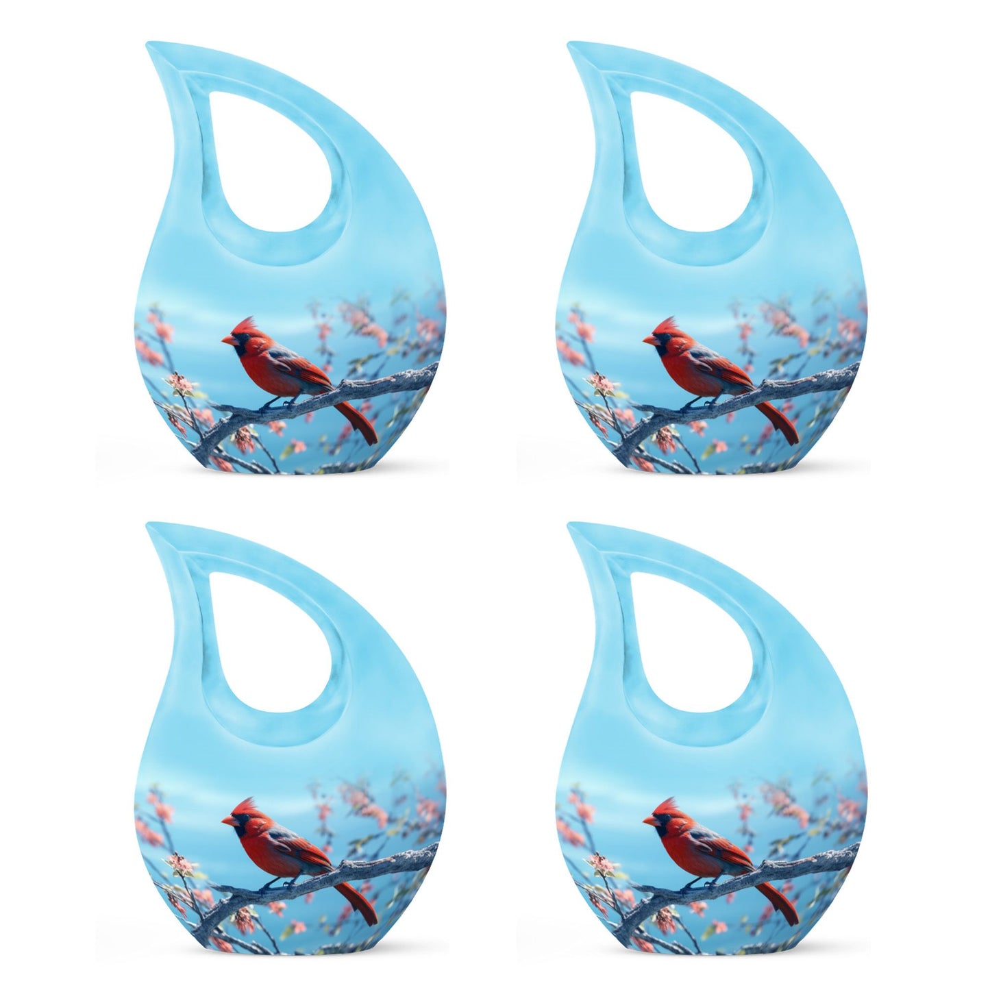 10 inch cross drop Cardinal Bird urn 