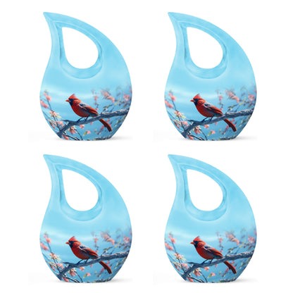10 inch cross drop Cardinal Bird urn 