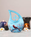 10 inch cross drop Cardinal Bird urn 