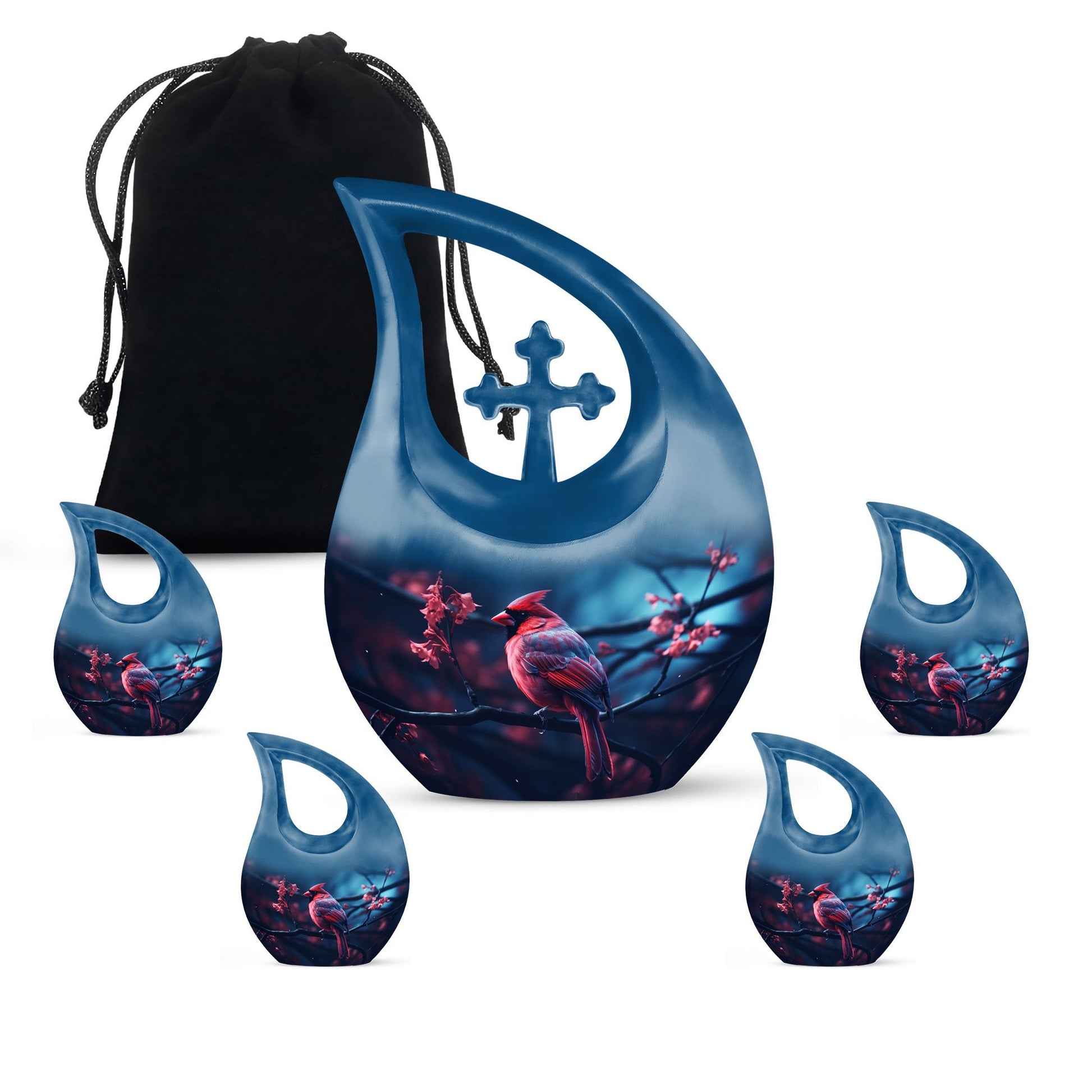 10-inch Cardinal Bird Urn 