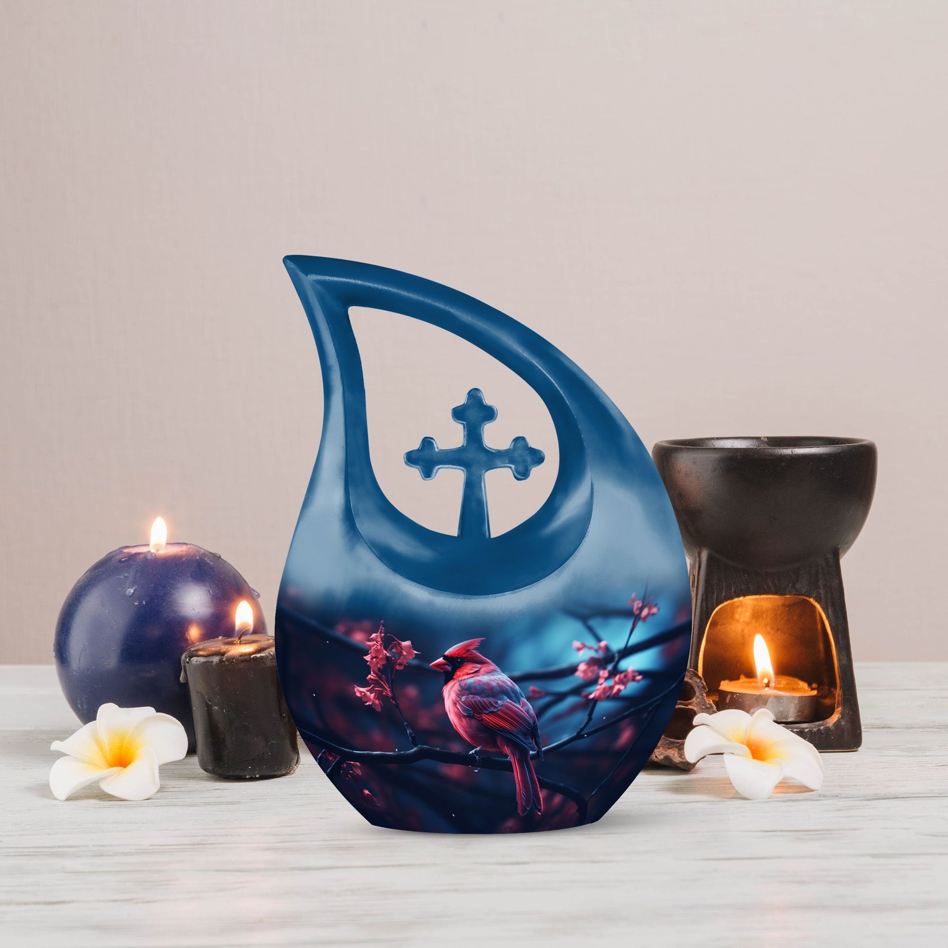 10-inch Cardinal Bird Urn 