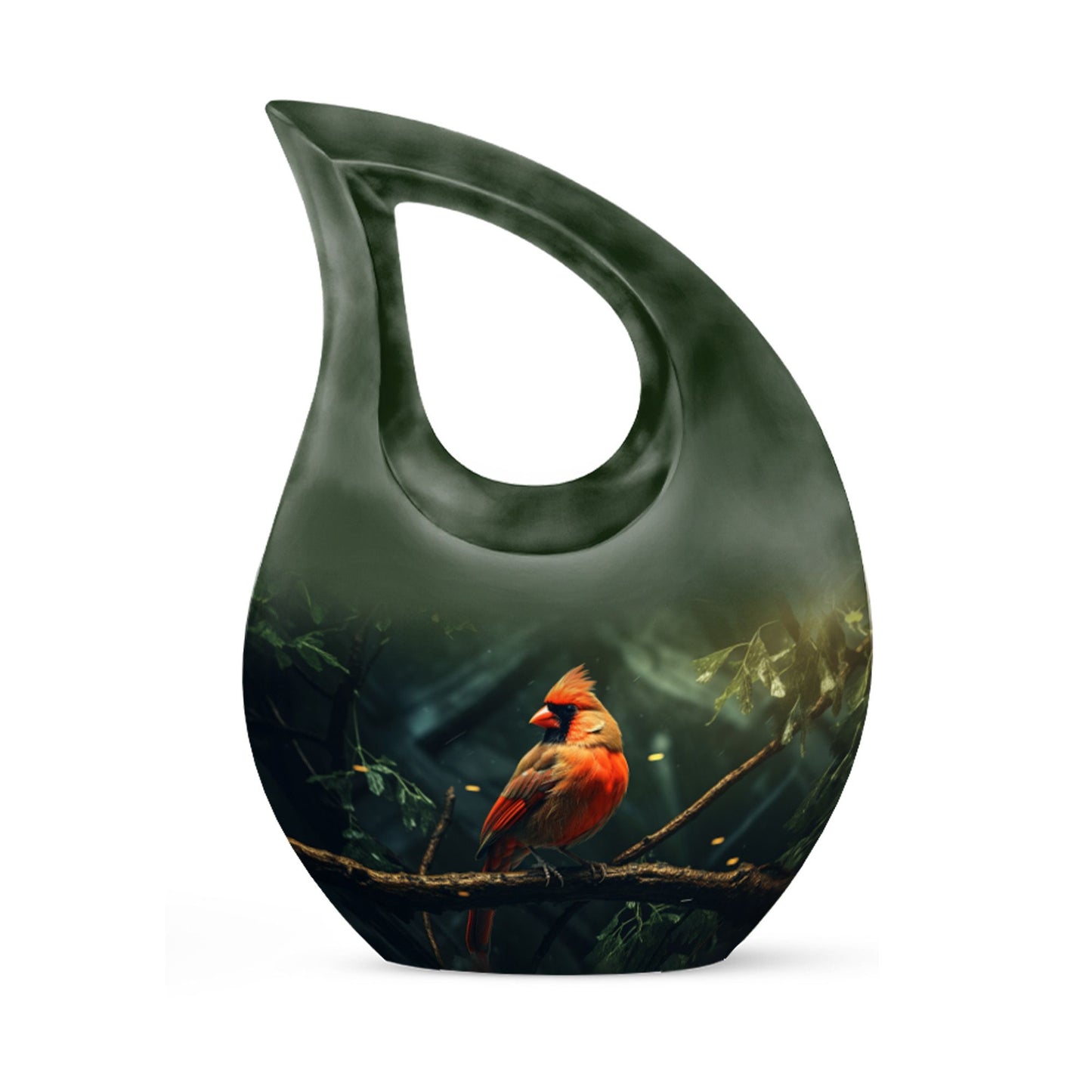 10 inch Cardinal Bird urn 