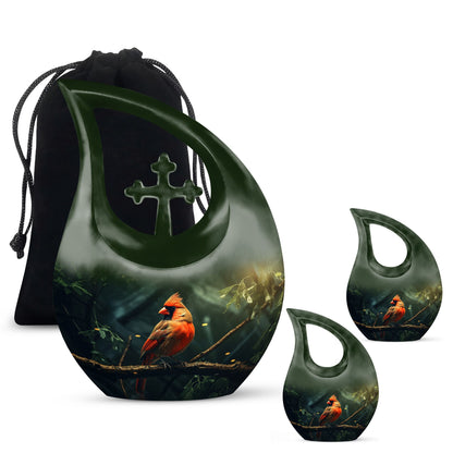 10 inch Cardinal Bird urn 
