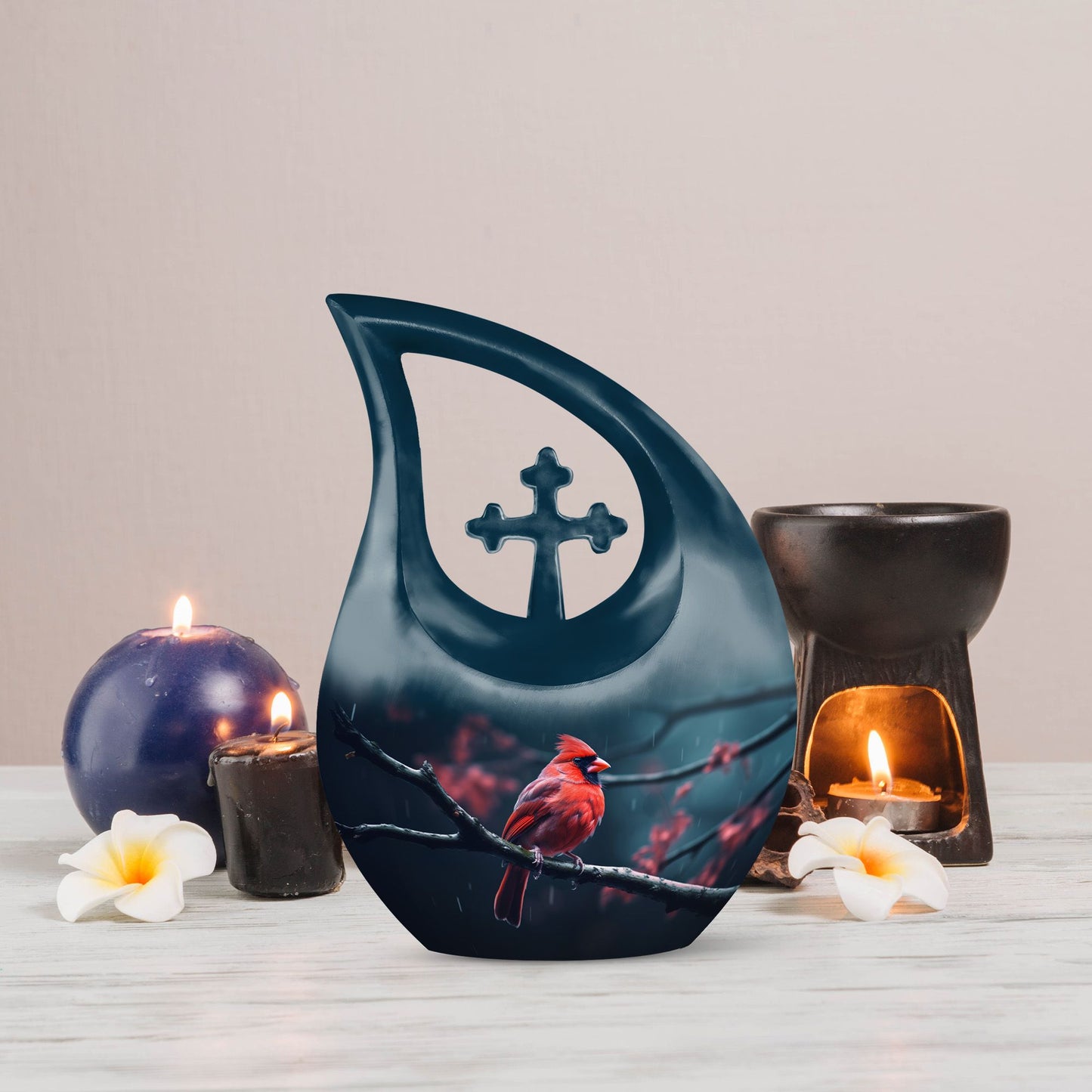 10 Inch Cardinal Bird Urn