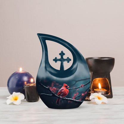10 Inch Cardinal Bird Urn