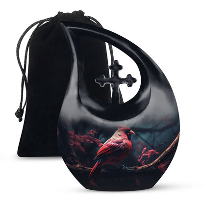 10 Inch Cardinal Bird Urn 