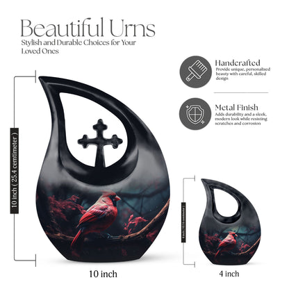 10 Inch Cardinal Bird Urn 
