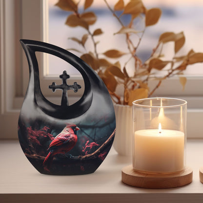 10 Inch Cardinal Bird Urn 