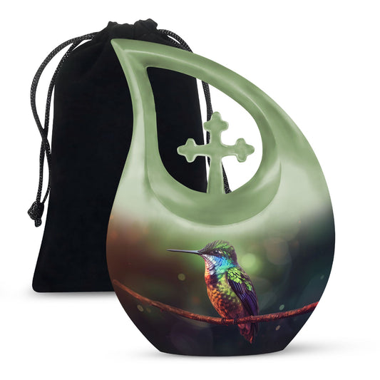 10-inch Cross Drop Humming Bird Urn 
