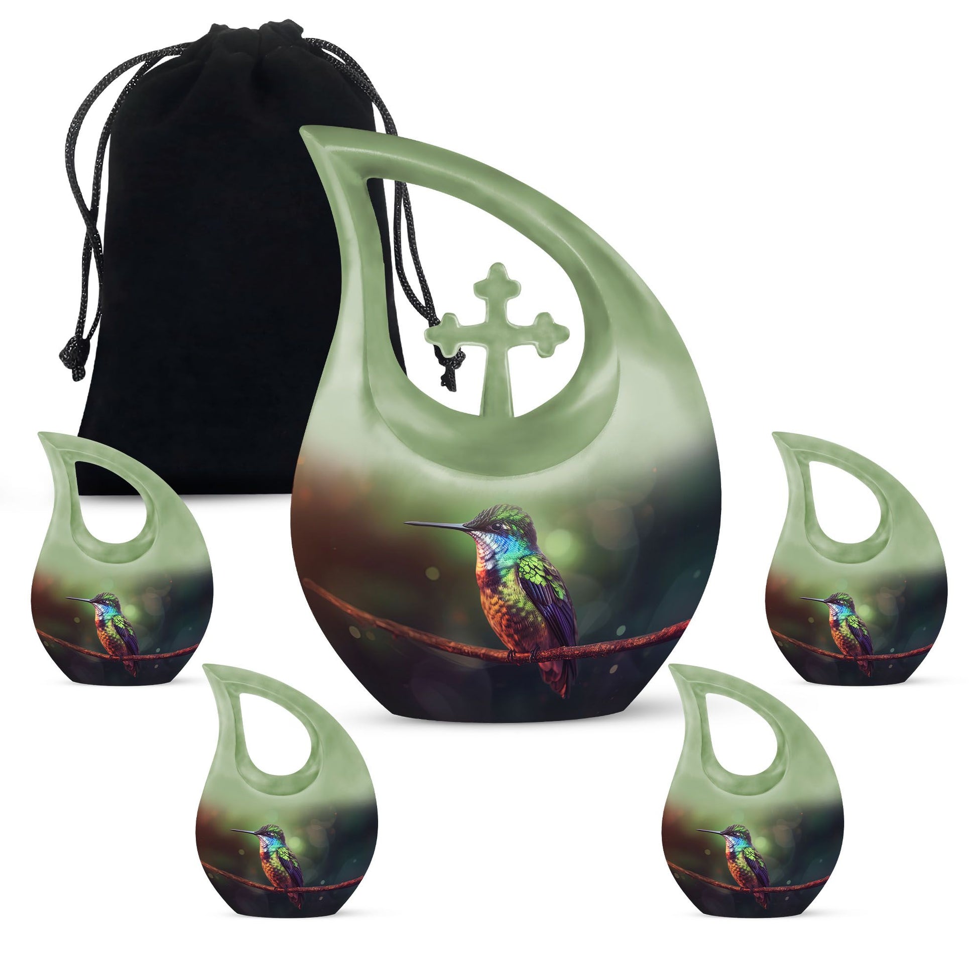 10-inch Cross Drop Humming Bird Urn 