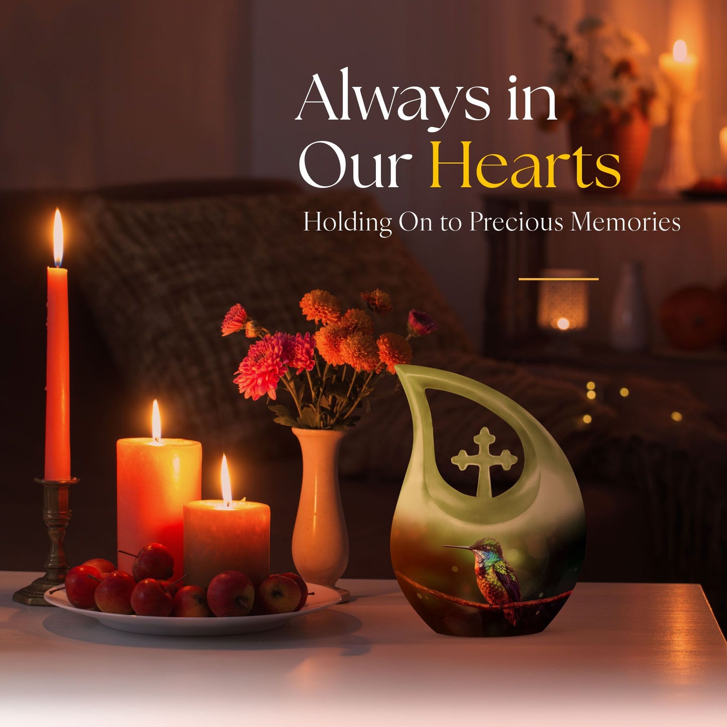 10-inch Cross Drop Humming Bird Urn 