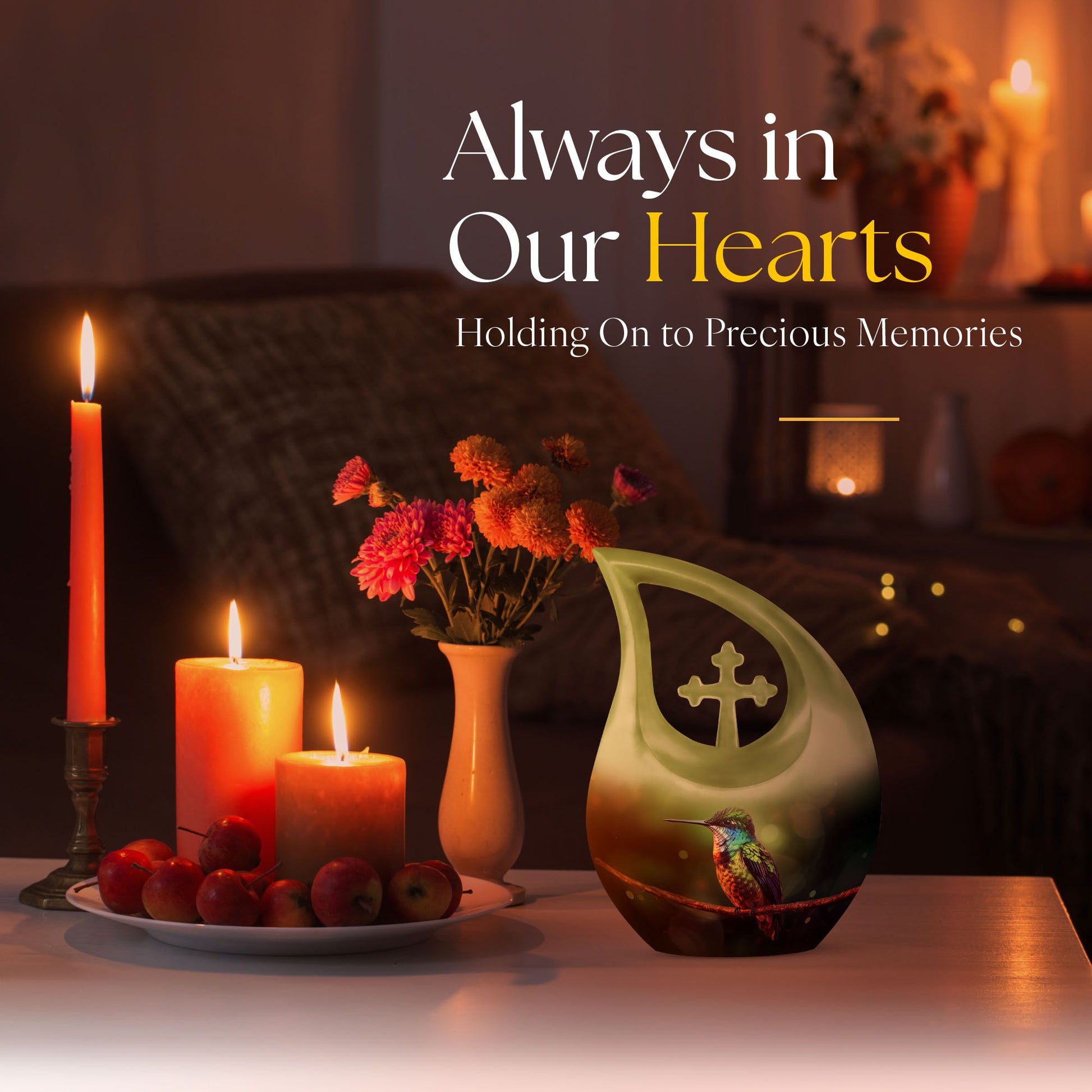 10-inch Cross Drop Humming Bird Urn 