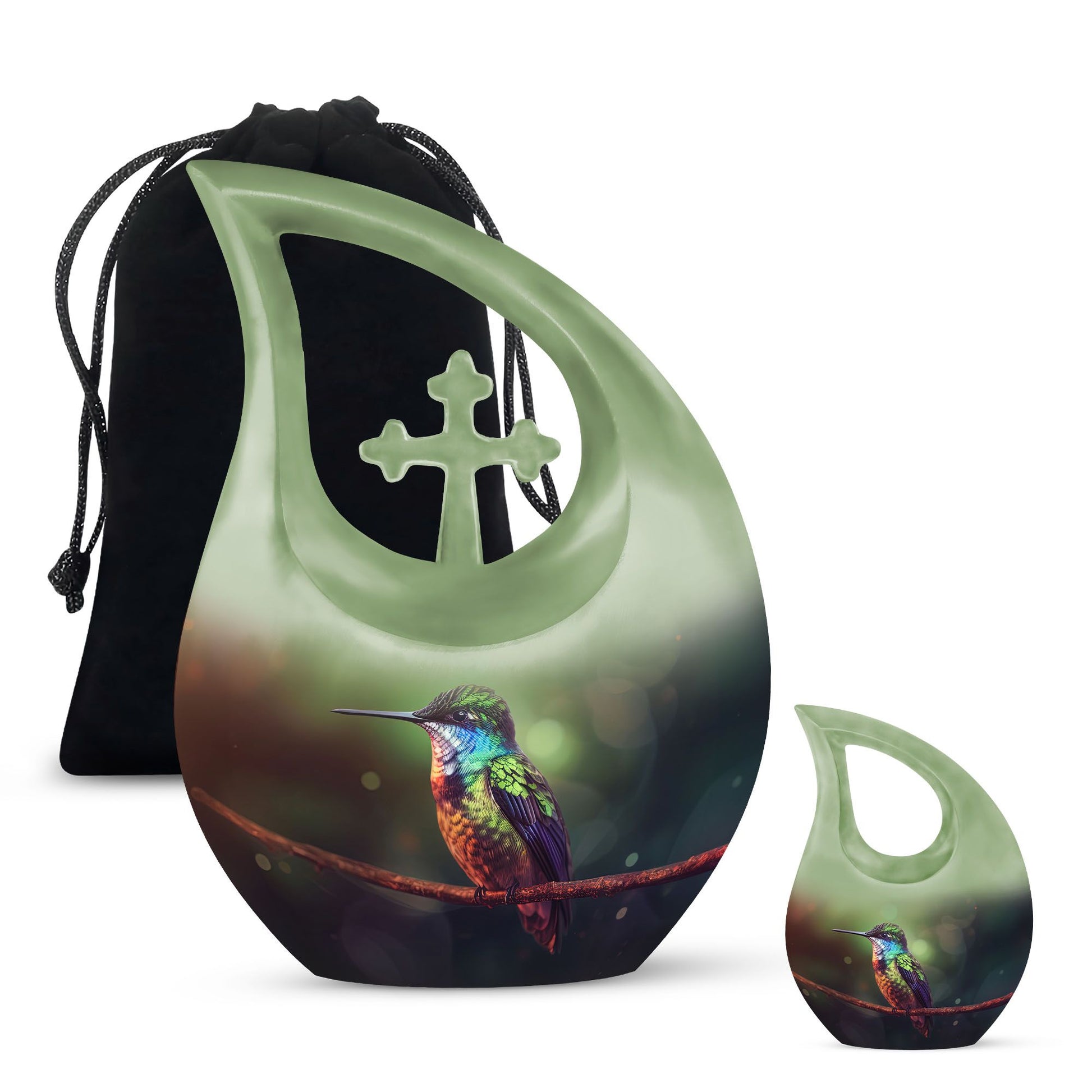 10-inch Cross Drop Humming Bird Urn 