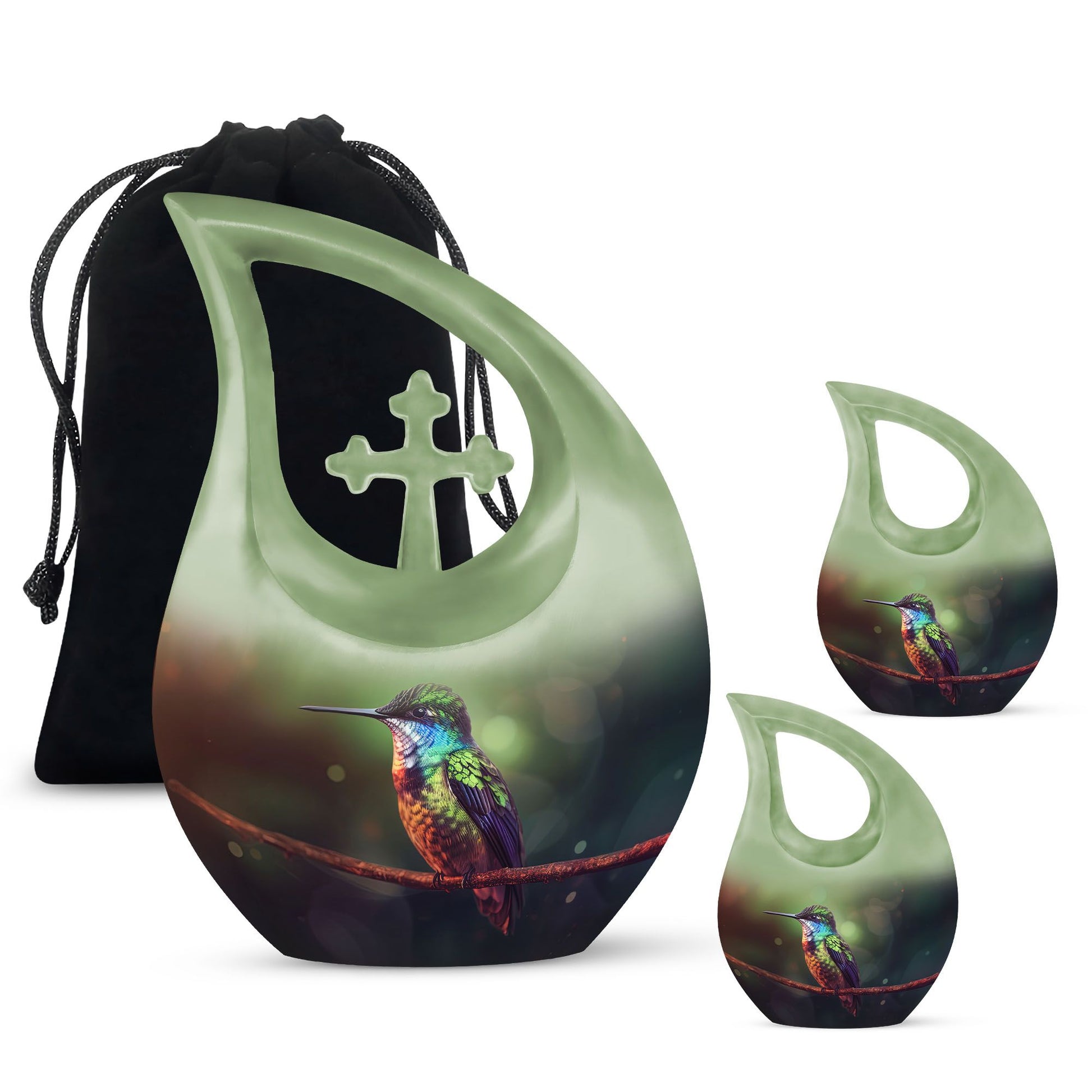 10-inch Cross Drop Humming Bird Urn 