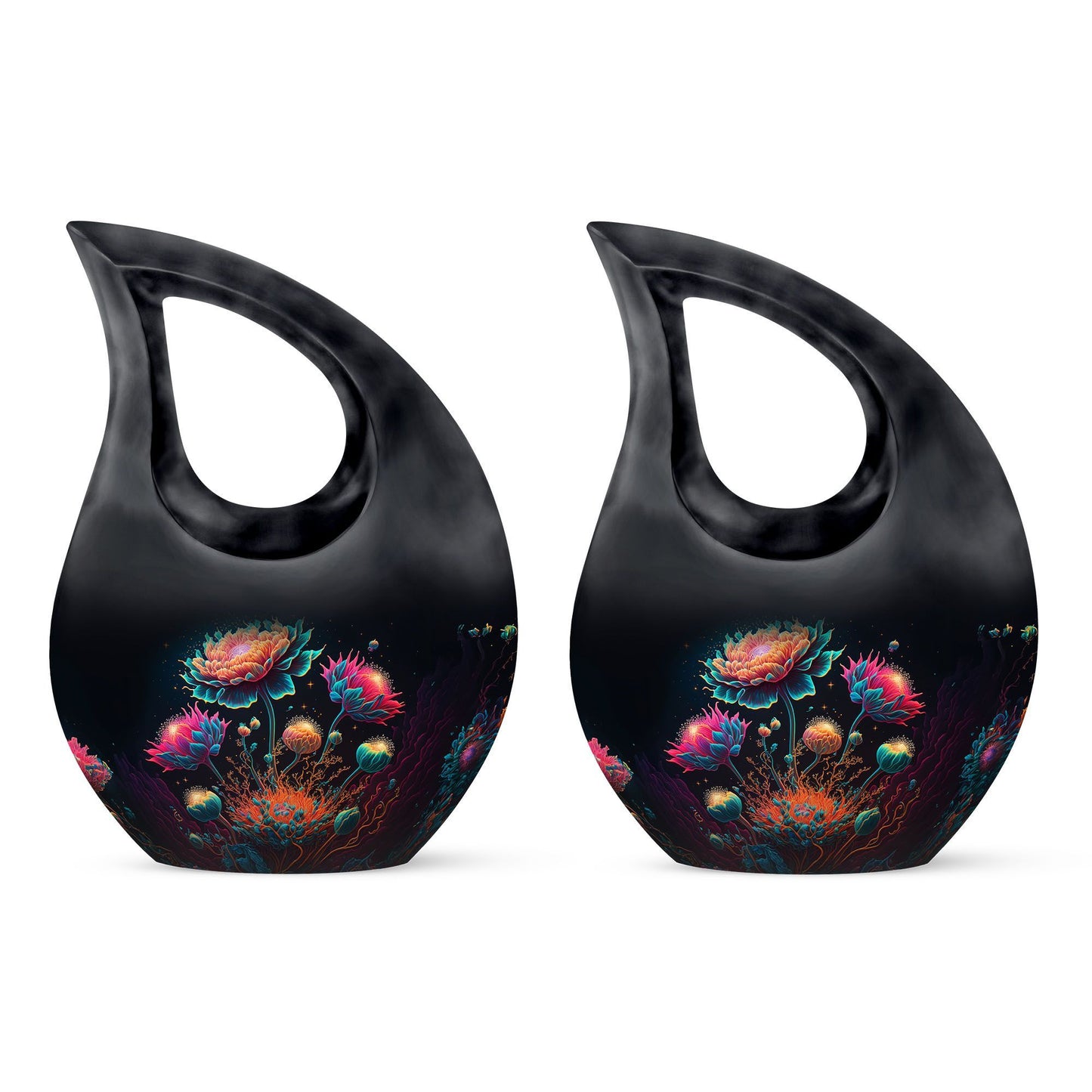 10-Inch Brightly Colored Flowers Urn